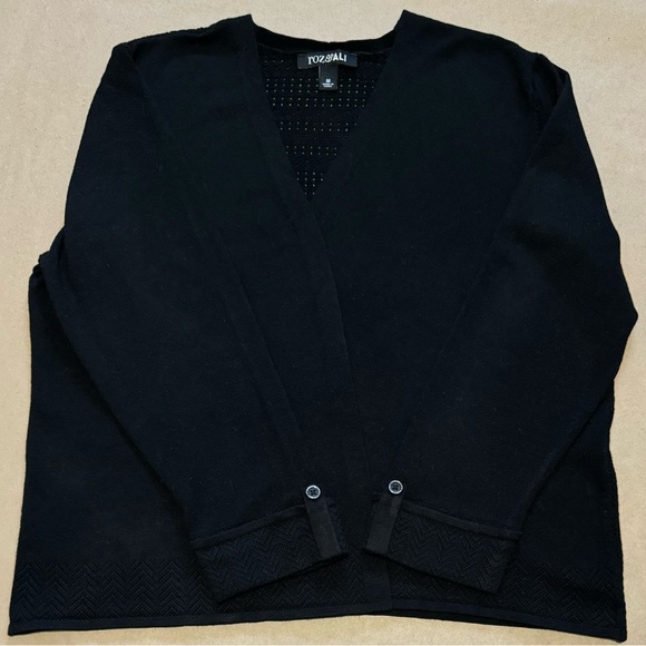 Roz& Ali From Dressbarn cardigan Color Black Size Small for Women - Picture 7 of 8
